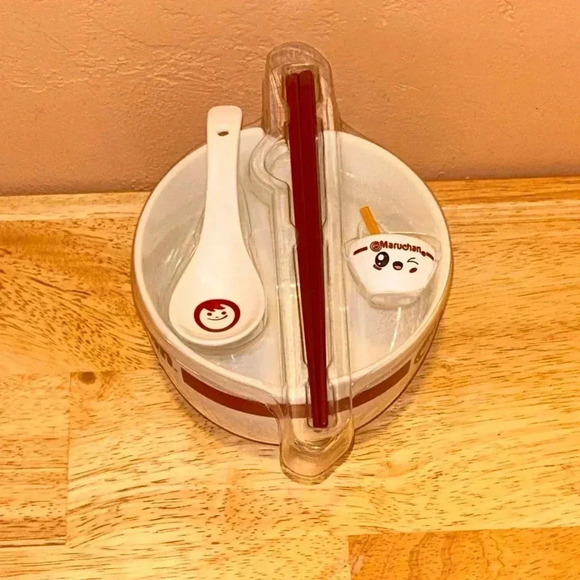 Maruchan Ramen Noodle Bundle With Ceramic Noodle Dish Chopsticks And Spoon - Picture 12 of 14